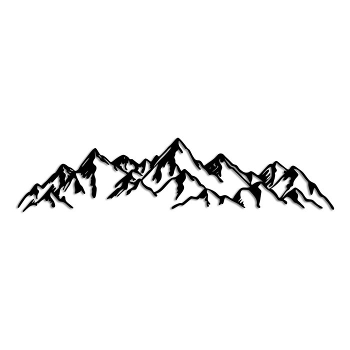 Wallity Mountain View - 1 Escultura de pared de metal negra